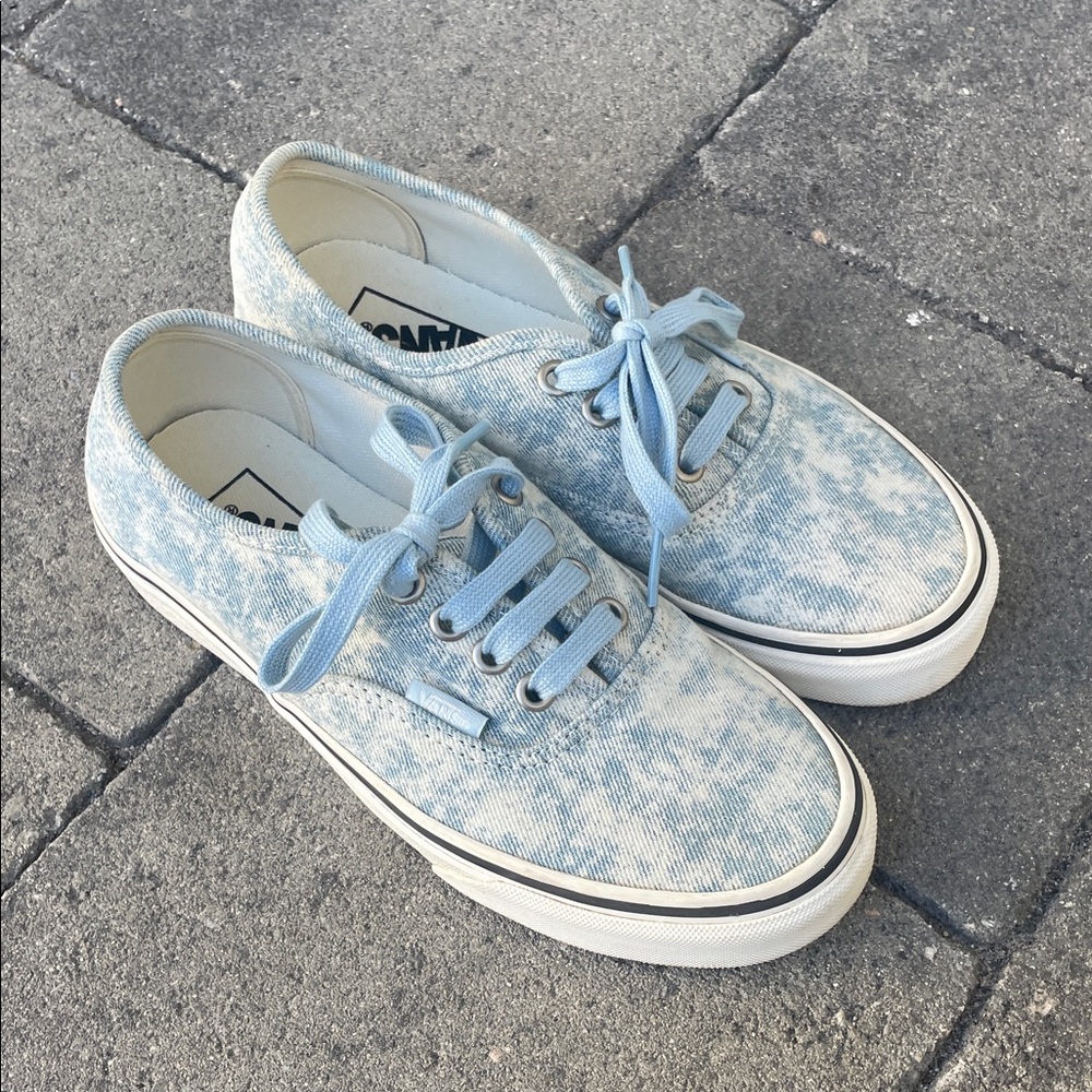 Woman’s Vans Washed Denim Destroy Blue Shoes